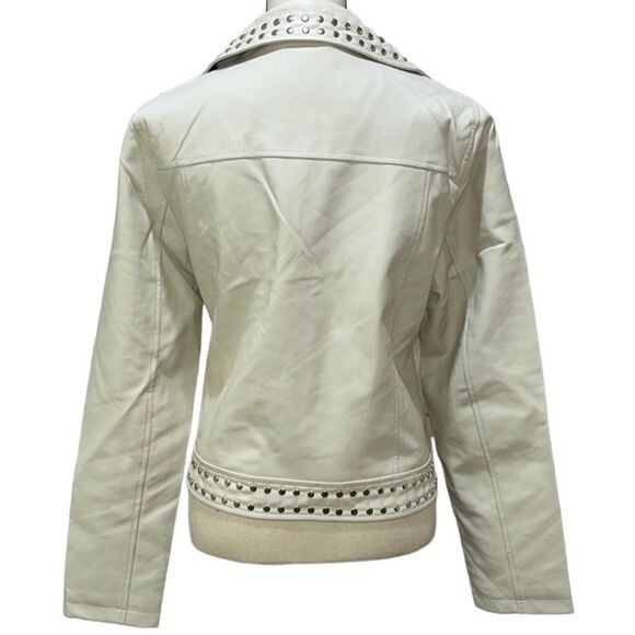 NY&Co Faux-Leather V-Neckline Studded Jacket - Picture 9 of 14